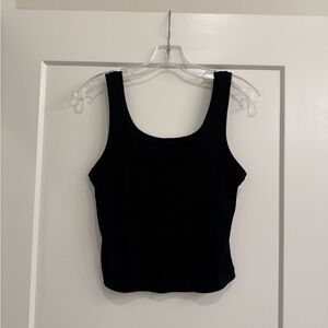 Wild Fable Black Ribbed Scoop Tank Top